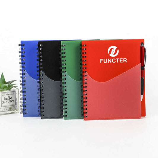 PP Journal Double Spiral Notebook W/ Stylus Pen