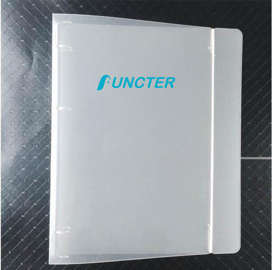 A4 Clear Hard Cover Round Ring Binders 4-Ring Binder Document Folder W/ Elastic Band
