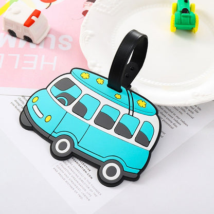 Custome Car Shaped 3D Raised Soft PVC Luggage Tag For Suitcase Travel Baggage