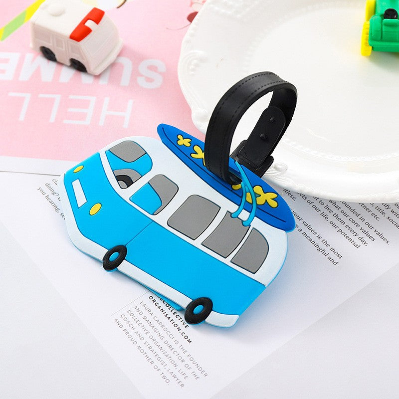 Custome Car Shaped 3D Raised Soft PVC Luggage Tag For Suitcase Travel Baggage