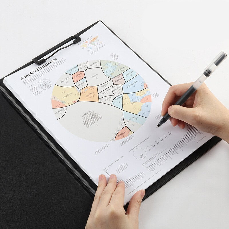 A4 PU Leather Padfolio Clipboard Folder Writing Pad Notepad Clip Boards