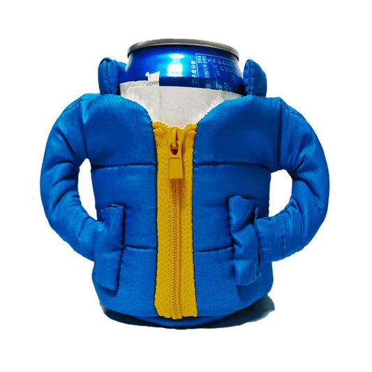Zipper Jacket Coat Shaped Can Cooler Sleeve