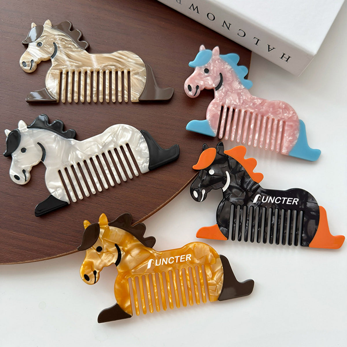 Mini Horse Shape Acetate Anti-Static Travel Comb Travel Comb