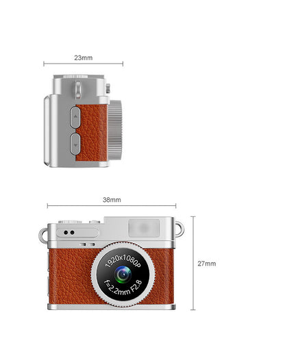 Retro Mini Thumb Digital Camera Pendant Backpack Keychain Charm Take Photos with 8GB TF Card