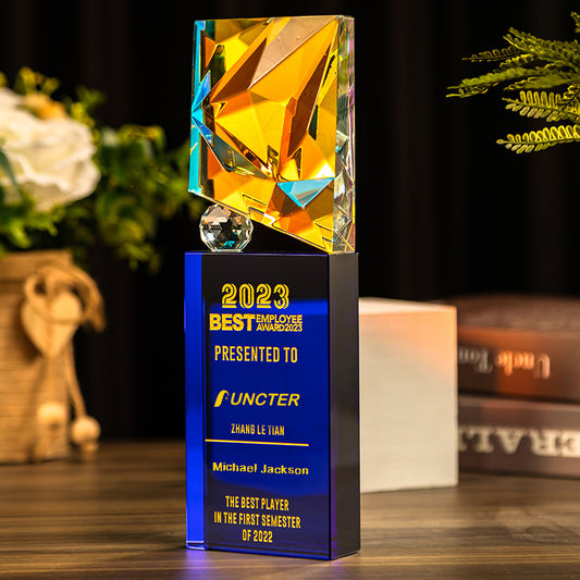 Iridescent Crystal Trophies
