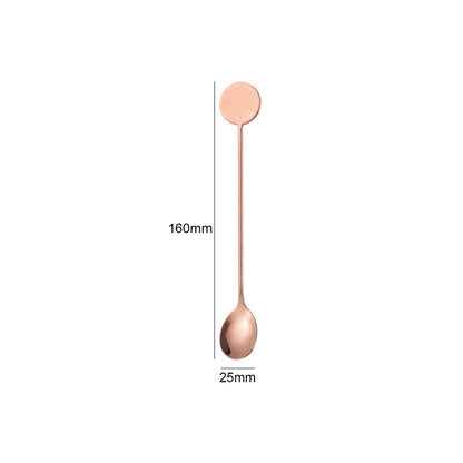 6.3" Long Round Top 304 Stainless Steel Cocktail Mixing Spoon