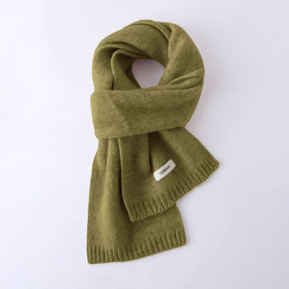 63'' 100% Lamb Wool Plain Scarf Solid Color Wool Scarf Knitted Scarf for Men and Women