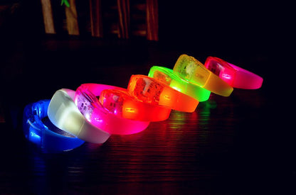 Button control LED Luminous Silicone Bracelet Rave Concert Birthday Carnival Party Favors Gift