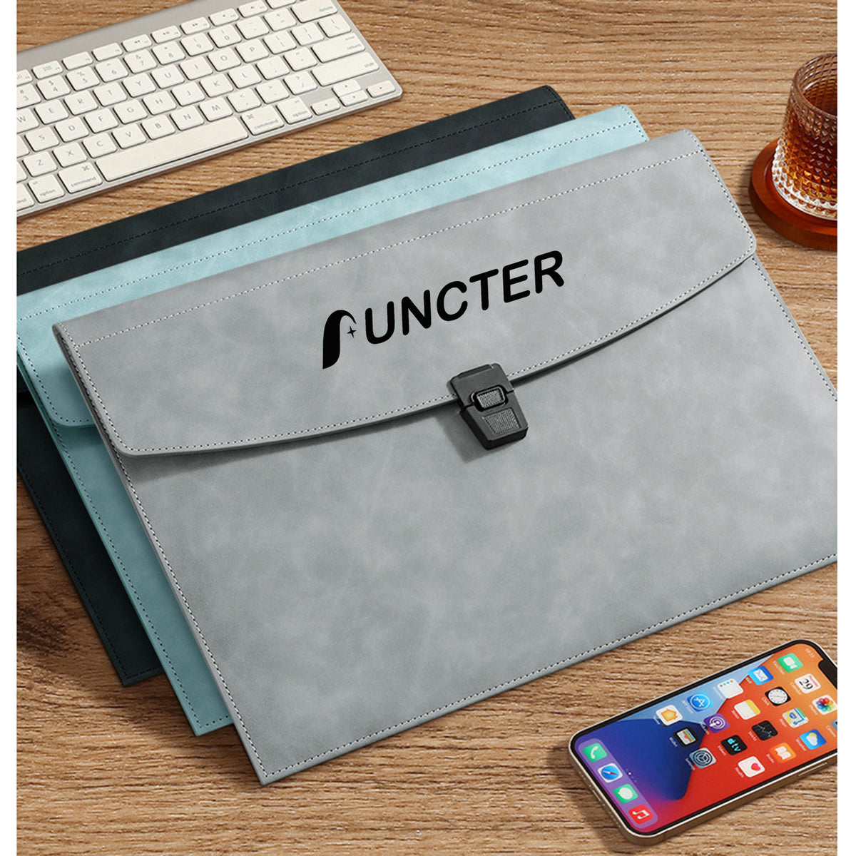 PU Leather A4 Business Document Bag File Envelope