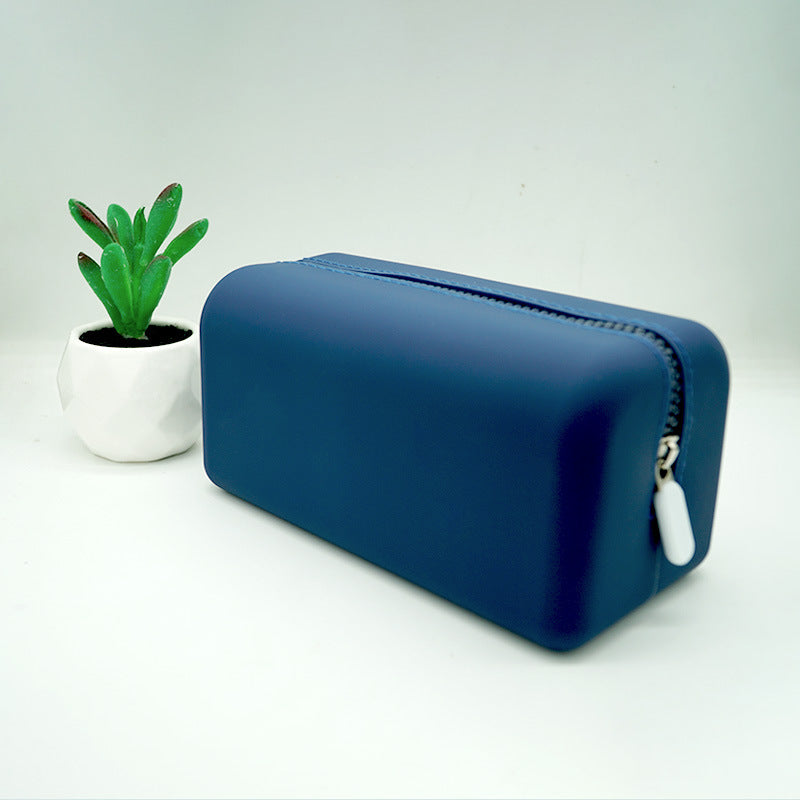 Portable Water Resistant Silicone Zipper Makeup Bag Multi Purpose Gadget Organizer Bag