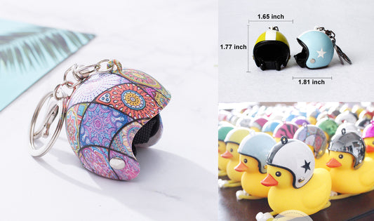 Custom Flower Motorcycle Helmet Keychain Phone Pendant Bag Keyring Bag Pendant Charm Accessories
