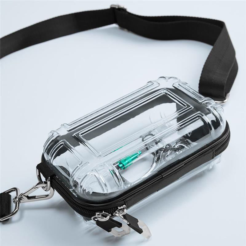 Transparent PC Hard Body Shoulder Bag Zipper Crossbody Bag