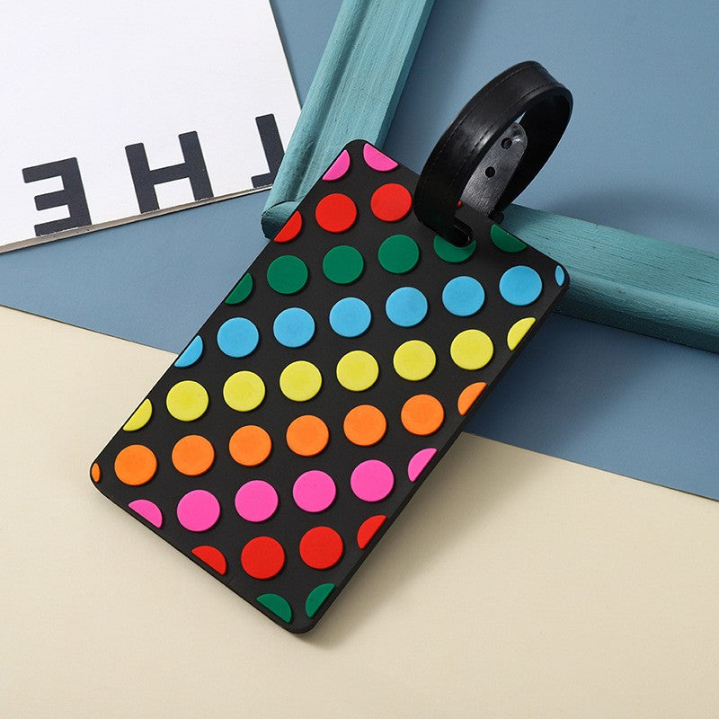 Geometric Shapes Raised 3D Soft PVC Luggage Tag For Suitcase Travel Baggage Identification
