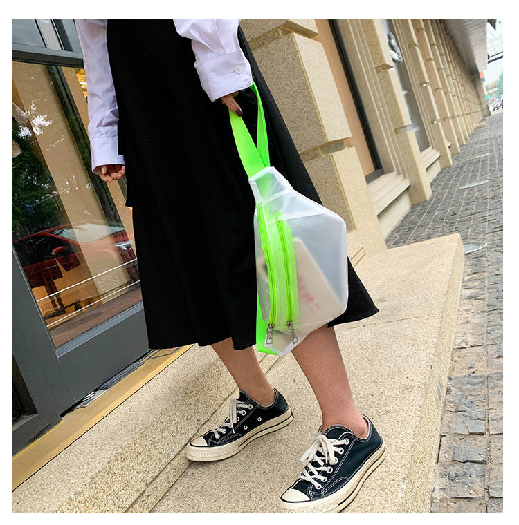 Clear PVC Fanny Pack W/Two Zipper Pockets