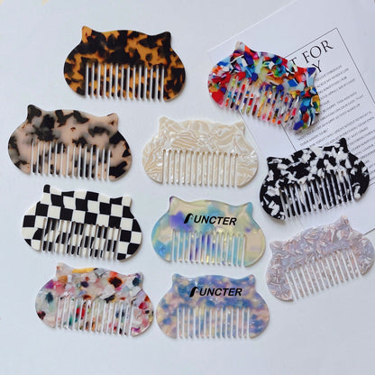Mini Cat Shape Acetate Anti-Static Travel Comb Travel Comb