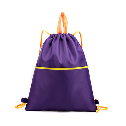 13 x 15" Drawstring Backpack with Front Pocket, Light Weight Waterproof Sports Training Bags