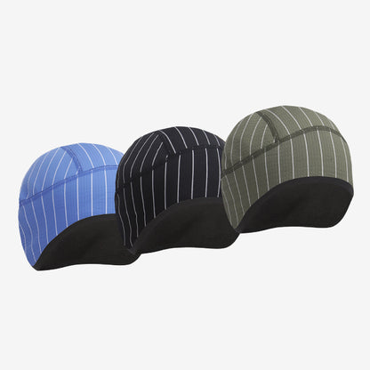 Winter Fleece Lined Helmet Liner Skull Cap Warm Cycling Beanie with Ear Cover Thermal Hat