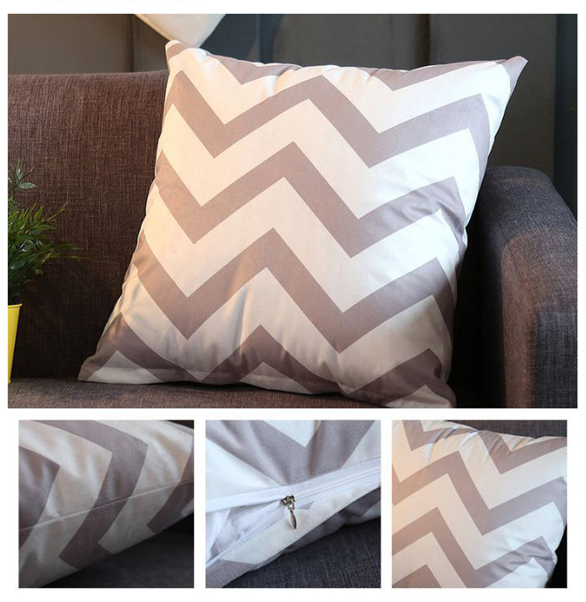 17.7 x 17.7" Premium Square Polyester Short Plush Throw Pillowcase With Hidden Zipper