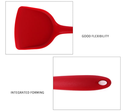 Silicone Solid Turner-Heat Resistant Silicone Tools for Cooking Baking Mixing Non-Stick Cookware