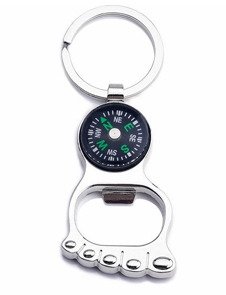 Little Foot Shape Key Holder w/Bottle Opener & Compass