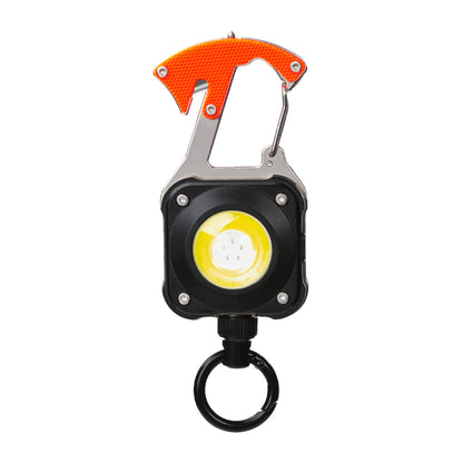Outdoor Multifunction Retractable Badge Reel w/ Escape Hammer Led Flash