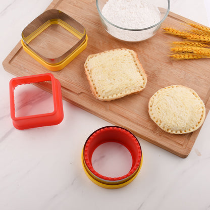 2 Layers Sandwich Cutter Round Sandwich Sealer Cutter Crustless Sandwich Maker for Lunchbox