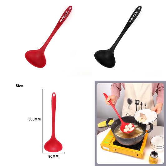 Silicone Deep Soup Ladle-Heat Resistant Silicone Tools for Cooking Baking Mixing Non-Stick Cookware