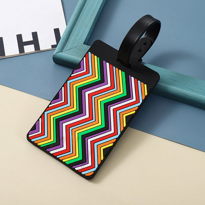 Geometric Shapes Raised 3D Soft PVC Luggage Tag For Suitcase Travel Baggage Identification