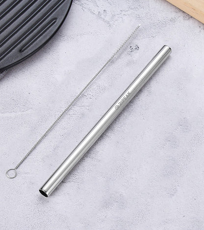 2-Piece 304 Stainless Steel Bubble Tea Straw Set W/Drawstring Bag