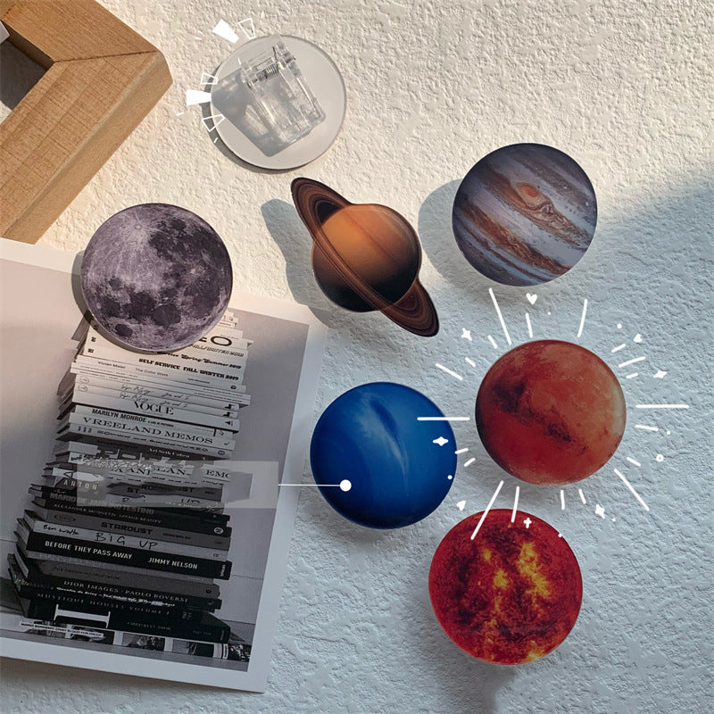 The Pluto Shaped Acrylic Album Memo Clip Bag Binder Sealing Clip Food Bag Clamp-Two Sides Imprint