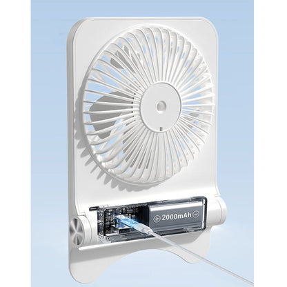 Portable Table Fan Rechargeable 2000mAh Battery Operated for Bedroom Office Outdoor Desktop