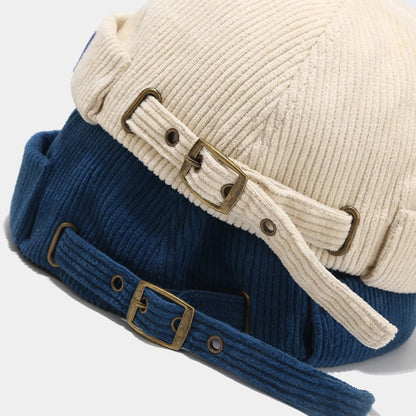 Adjustable Corduroy Brimless Docker Hat Sailor Cap