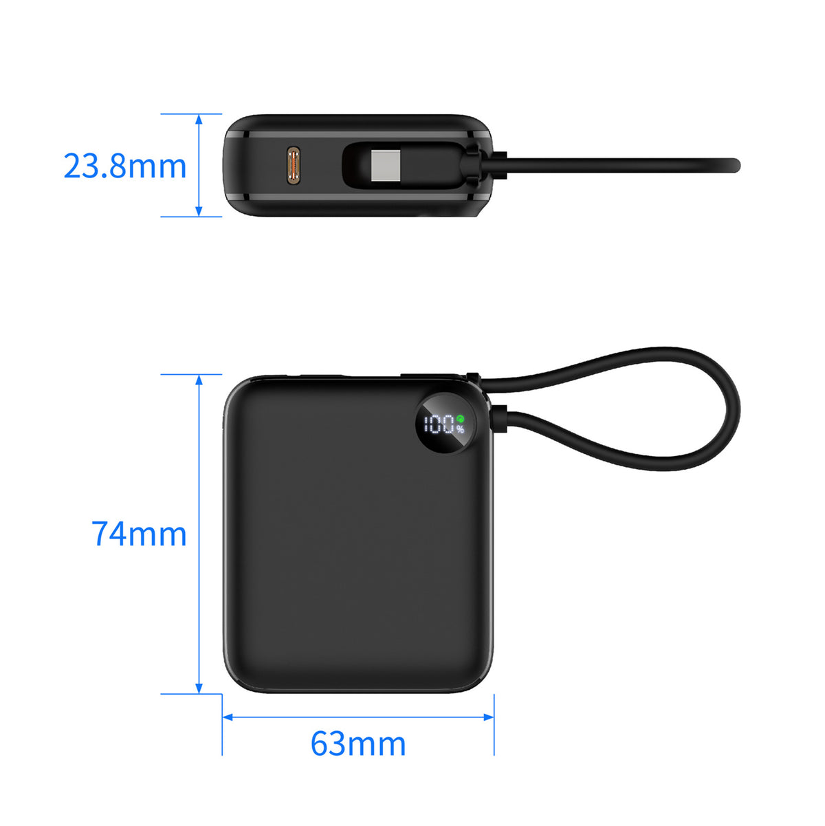 10000mAh Portable 22.5W PD Fast Charging LED Display Powerbank w/ Charging Type-C Cable