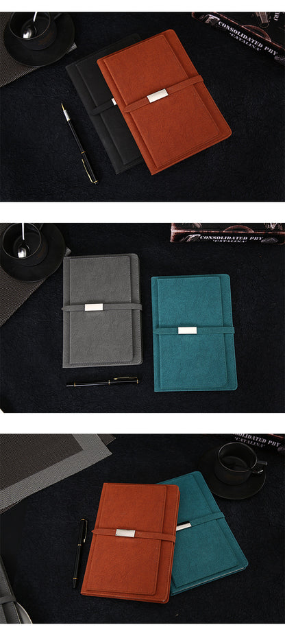 Business Notebook A5 PU Leather Notepad With Pen Loop With Magnetic Closure