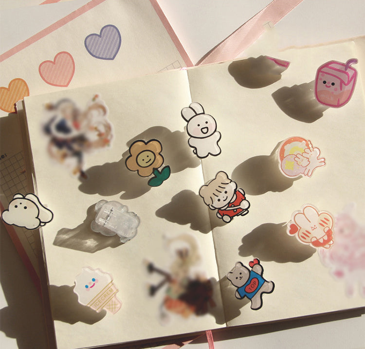 Rabbit Shaped Acrylic Album Memo Clip Bag Binder Sealing Clip Food Bag Clamp-Two Sides Imprint