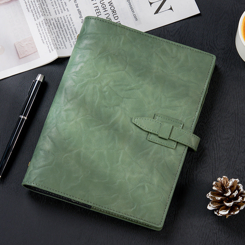 A5 Soft Leather Binder Notebook W/ Pen Holder