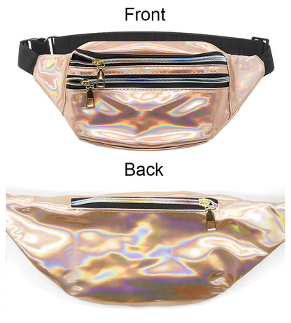 Waterproof Holographic Fanny Pack Shiny Waist Pack Luminous Waist Bag