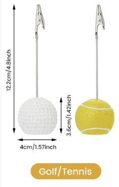 Sports Ball Base Photo Clip - Metal Alligator Clip For Notes, Photos Home Office Decor