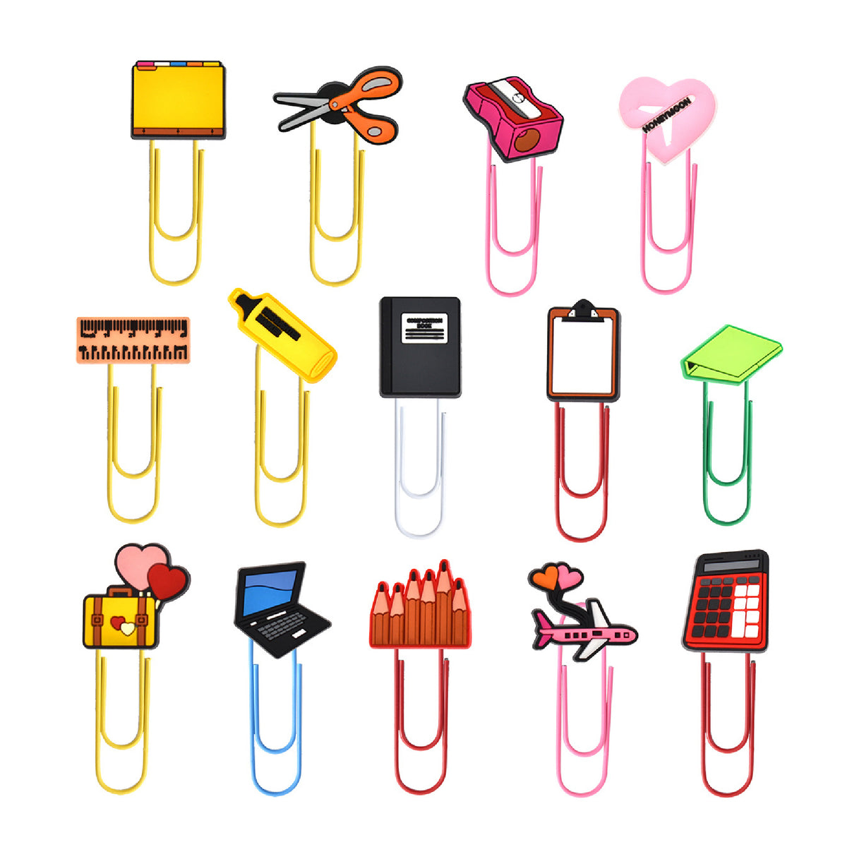 Patch Stationery Series - Calculator Shape PVC Custom Top Paper Clip Coated Clip Paper Clasp
