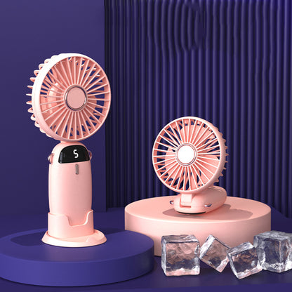 Portable Handheld Fan Small Fan USB Rechargeable Personal Hand Held Fan W/5 Speed