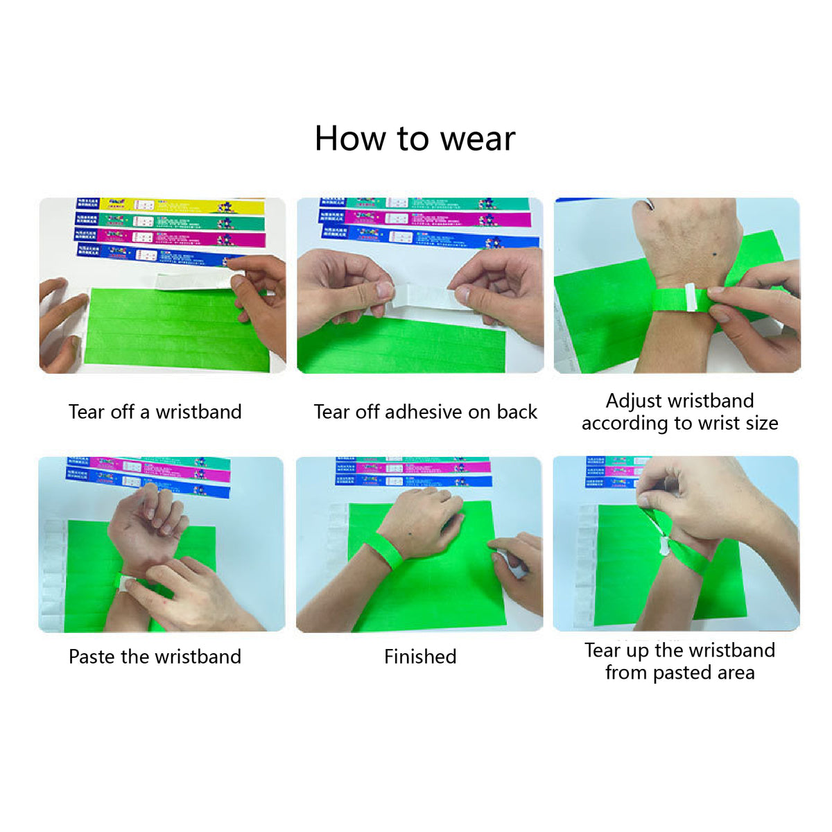 Rainbow Paper Wristbands