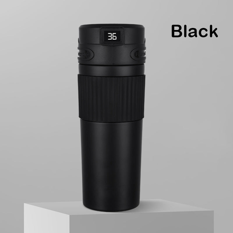 16Oz/480ml Smart LED Water Bottle Vacuum Insulated Bottle Thermal Cup W/ Digital Temperature Display