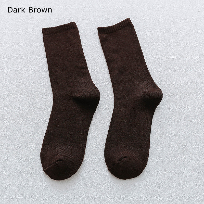 Men Casual Cotton Socks Mid-calf Length Socks For Adult Stretch Crew Socks Thick Warm Sock