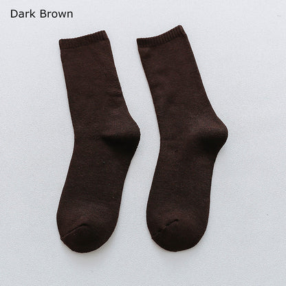 Men Casual Cotton Socks Mid-calf Length Socks For Adult Stretch Crew Socks Thick Warm Sock