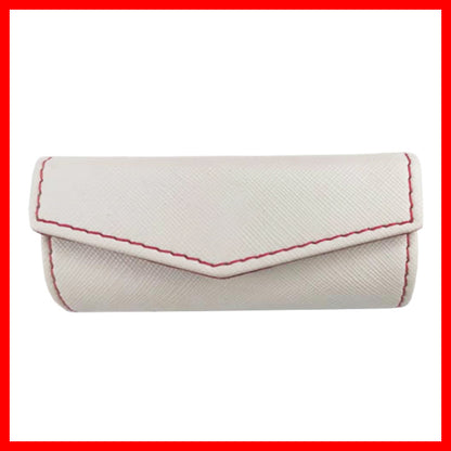 PU Leather Magnetic Buckle Makeup Bag Handle Bag Lipstick Storage Pouch W/Square Mirror