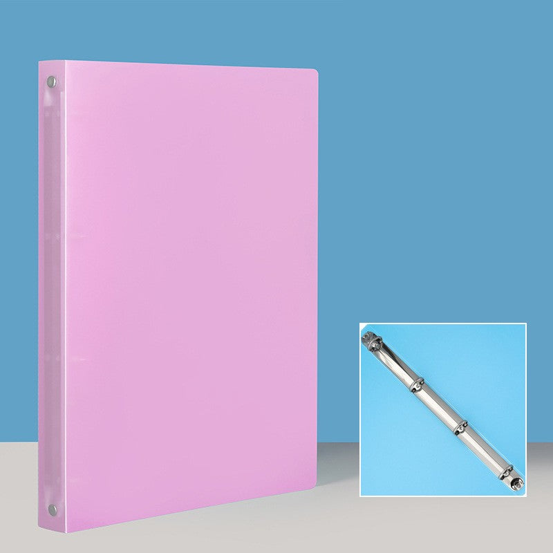 A4 Plastic 4-Ring Binder Document Organizer Folder Rounded Rings Binder