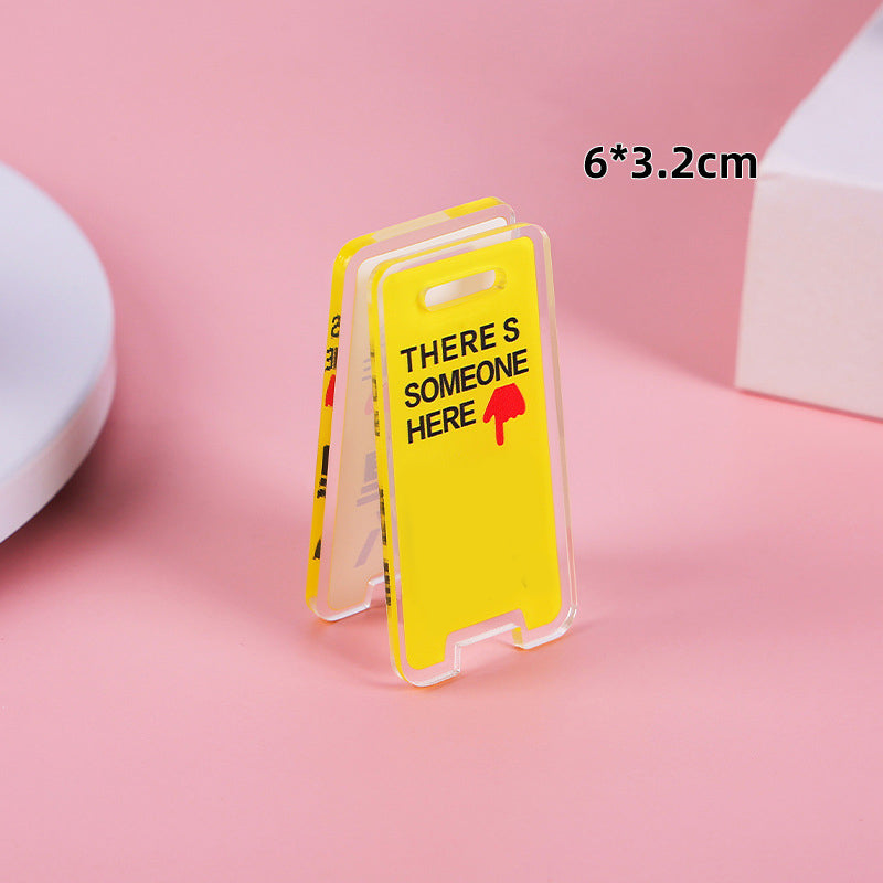 Warning Sign Shaped Acrylic Album Clip Bag Binder Sealing Clip Food Bag Clamp-Two Sides Printing