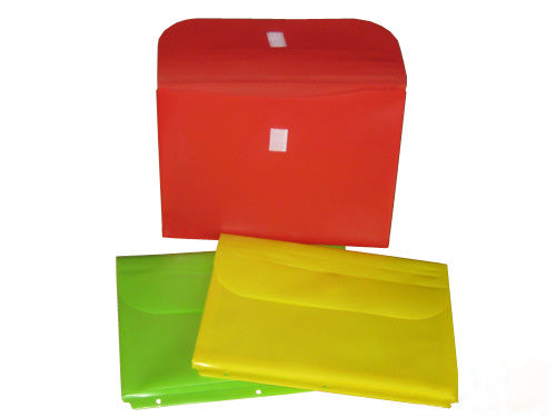 A4 Poly Envelope Shape Folder w/Snap Button