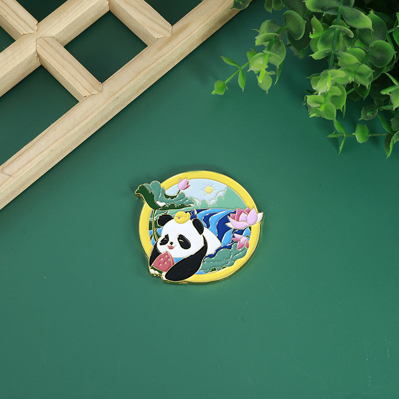 Custom Panda Shaped Cute Enamel Lapel Pins Brooch Pin Badge W/Butterfly Clutch Tie Tack