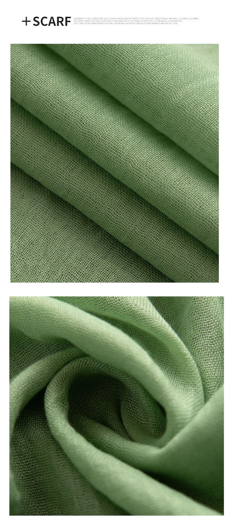 75'' Linen Feeling Scarf Pashmina Shawls Wraps Short Fringed Scarf Long Headscarf - Woven Label